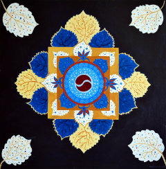 13 Achtsamkeit 2025 Acrylfarbe Edelsteinpigmente auf Leinwand 60x60