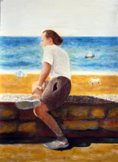 28_Mann_am_Meer_9_2025_Pastellkreide_auf_Papier_42x60
