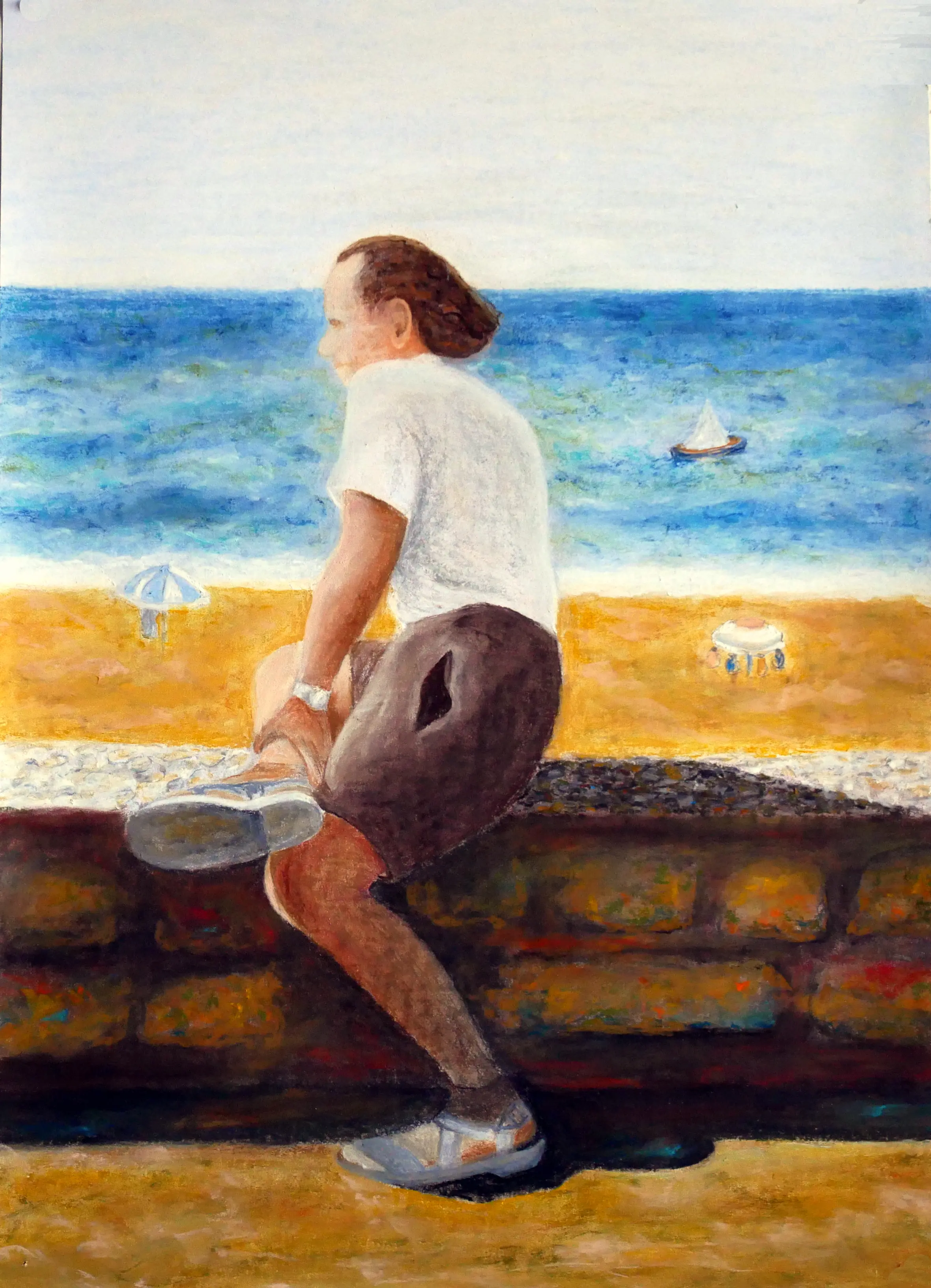 28_Mann_am_Meer_9_2025_Pastellkreide_auf_Papier_42x60